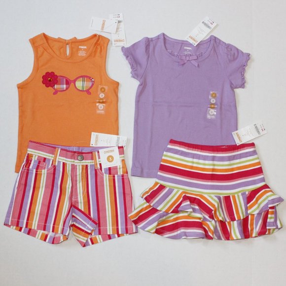 NWT Gymboree size 3 3T tops shorts skirt skort outfits Pretty Posies - Picture 1 of 12
